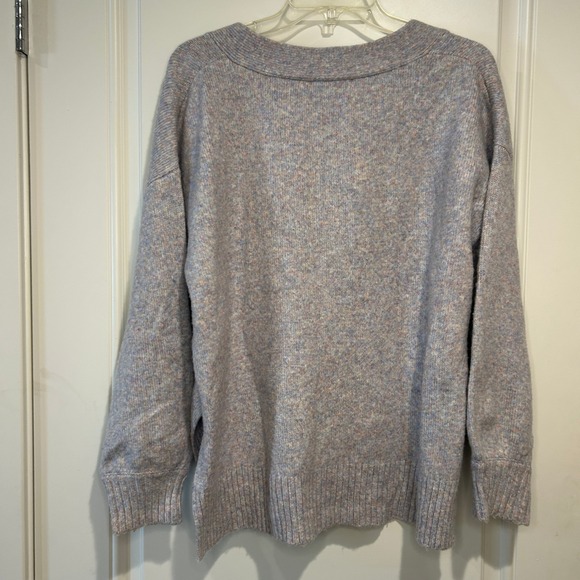 Fifty Percent V-Neck Oversized Hi-Low Knit Sweater Wool Blend Soft S - Picture 7 of 8